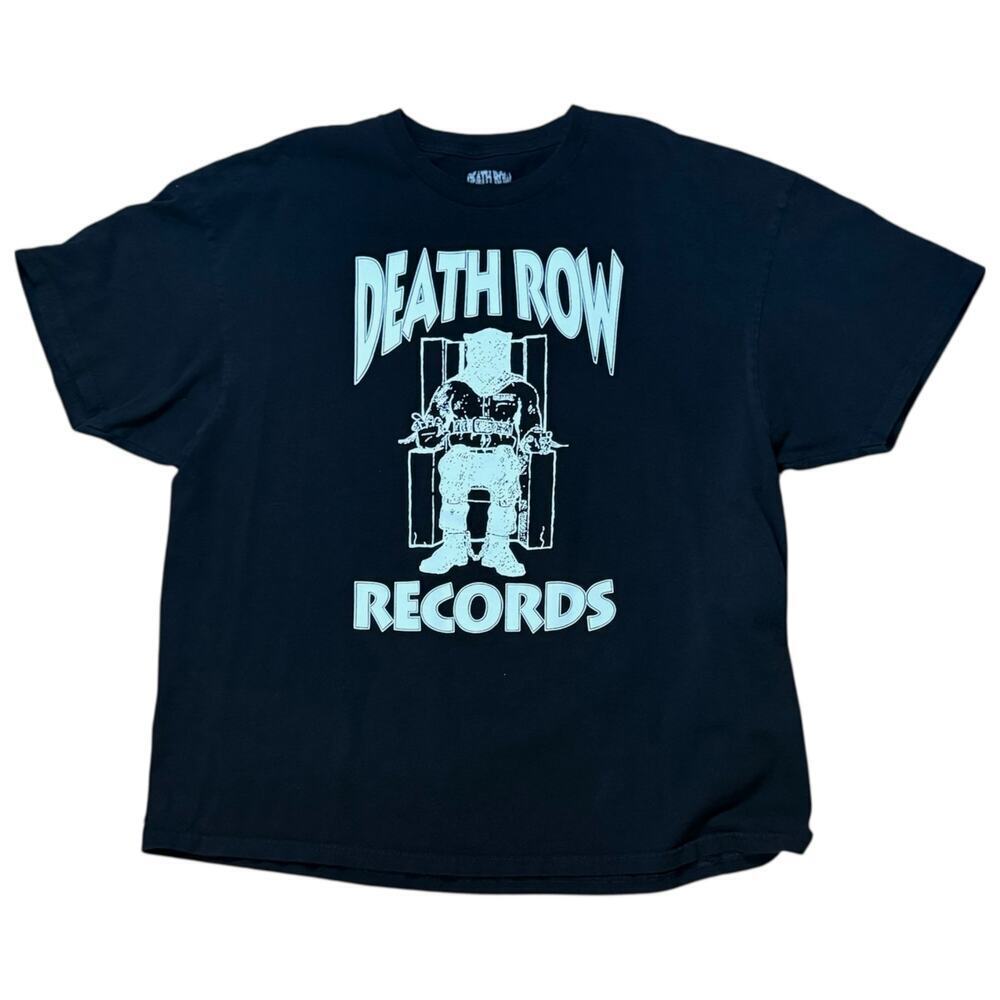 Death Row Records T-Shirt Mens Black Logo Graphic Print Short Sleeve Tee Sz 2XL